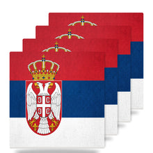 Serbia Flag Pride ceramic coasters set of 4