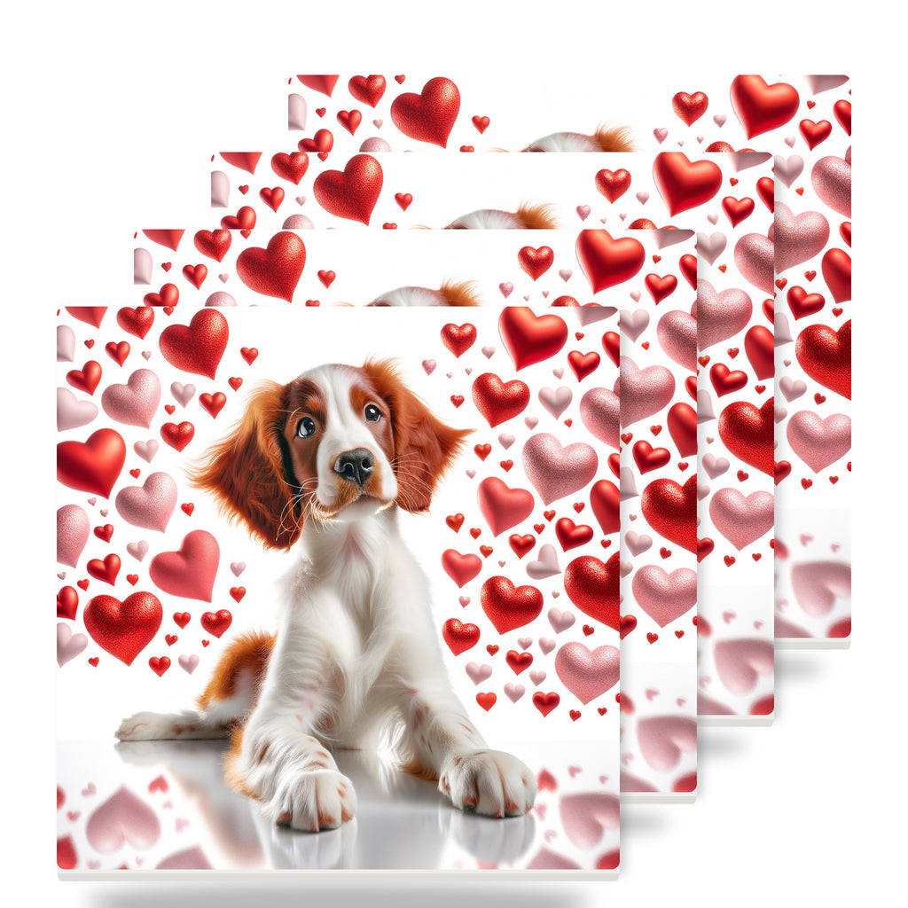 Welsh Springer Spaniel ceramic coasters set of 4