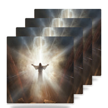 Radiant Heavenly Light ceramic coasters set of 4