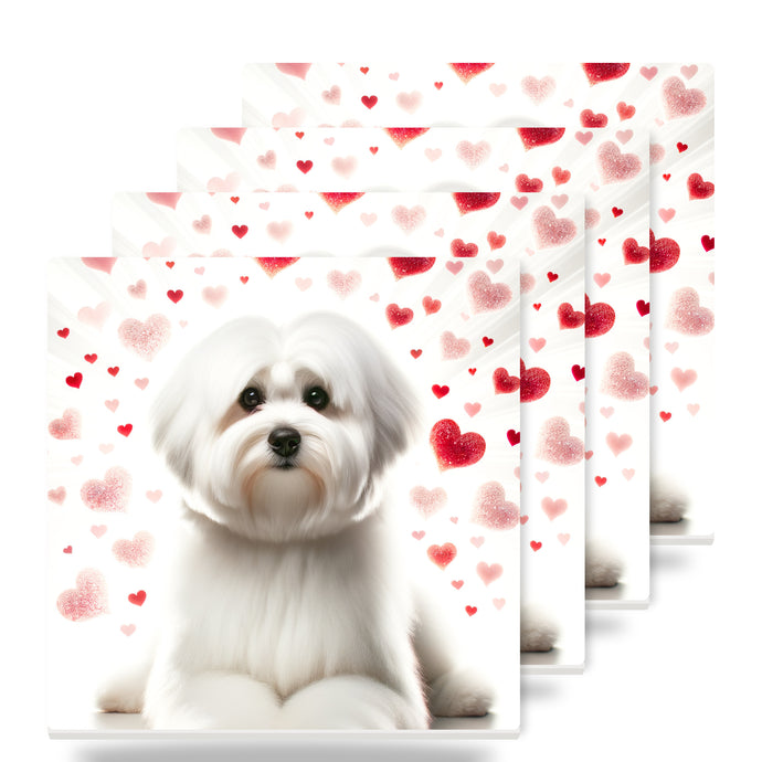 Maltese ceramic coasters set of 4