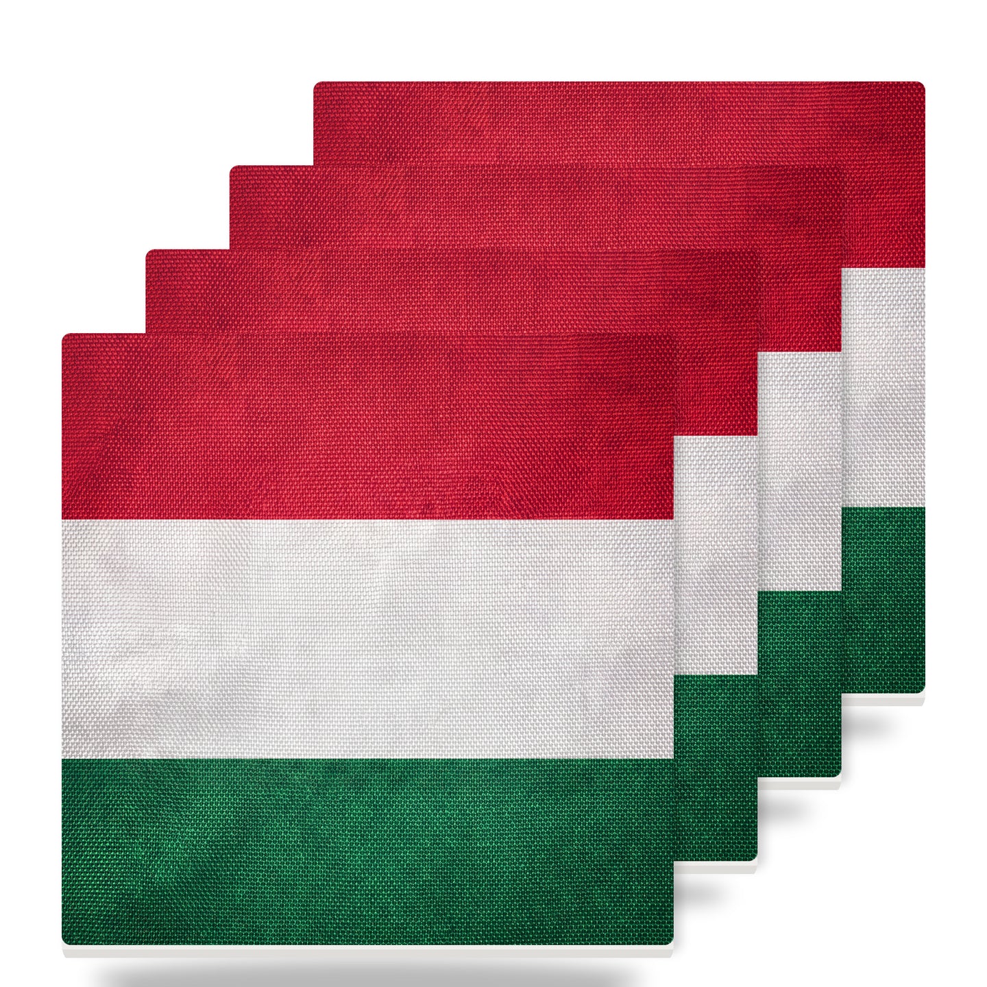 Hungary Flag Pride ceramic coasters set of 4