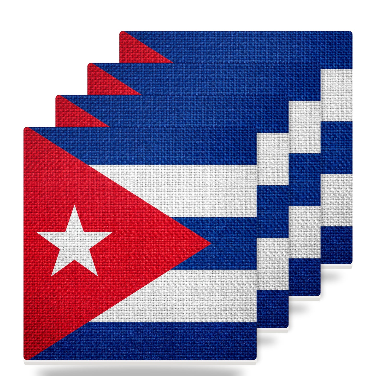 Cuba Flag Pride ceramic coasters set of 4