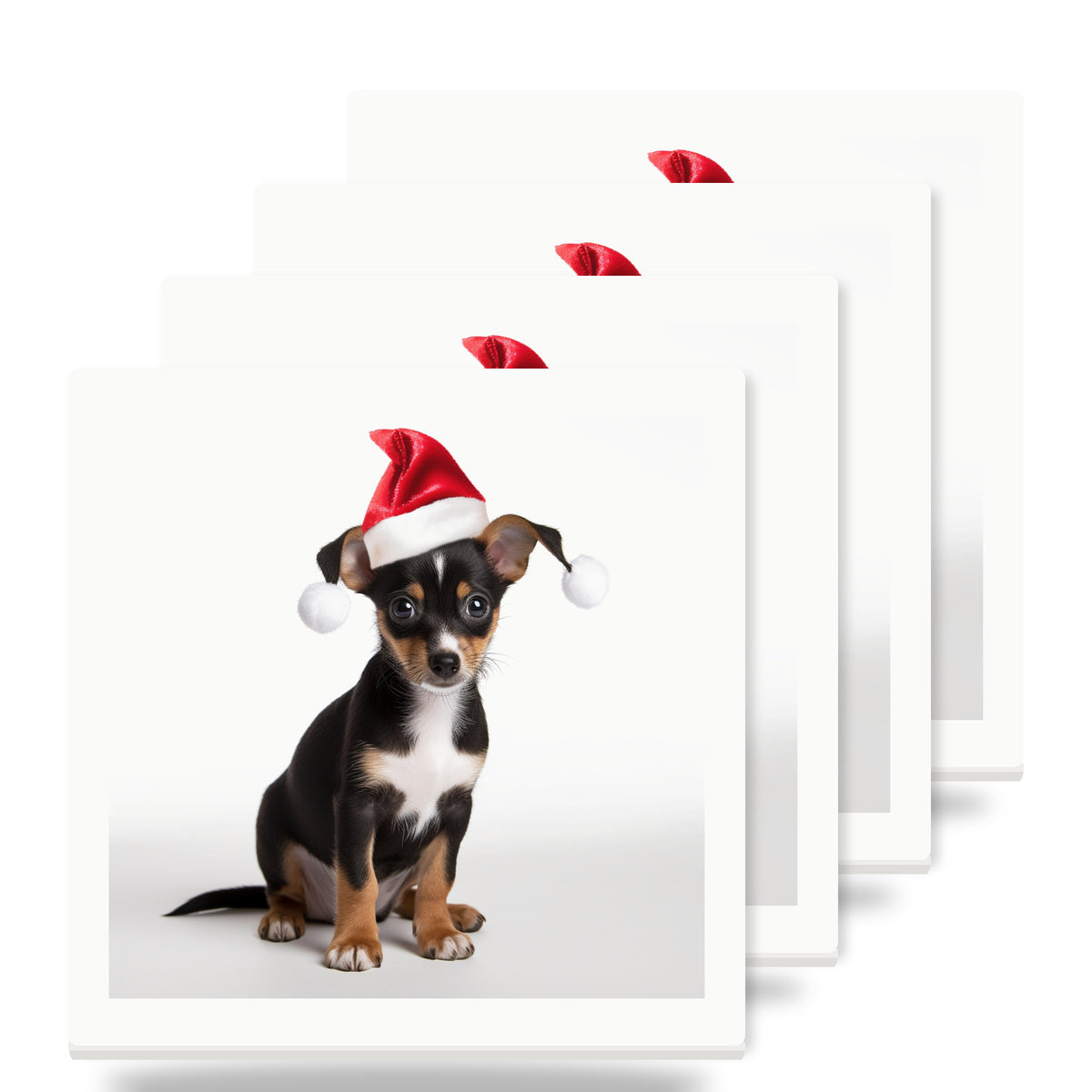 Toy Fox Terrier Puppy ceramic coasters set of 4