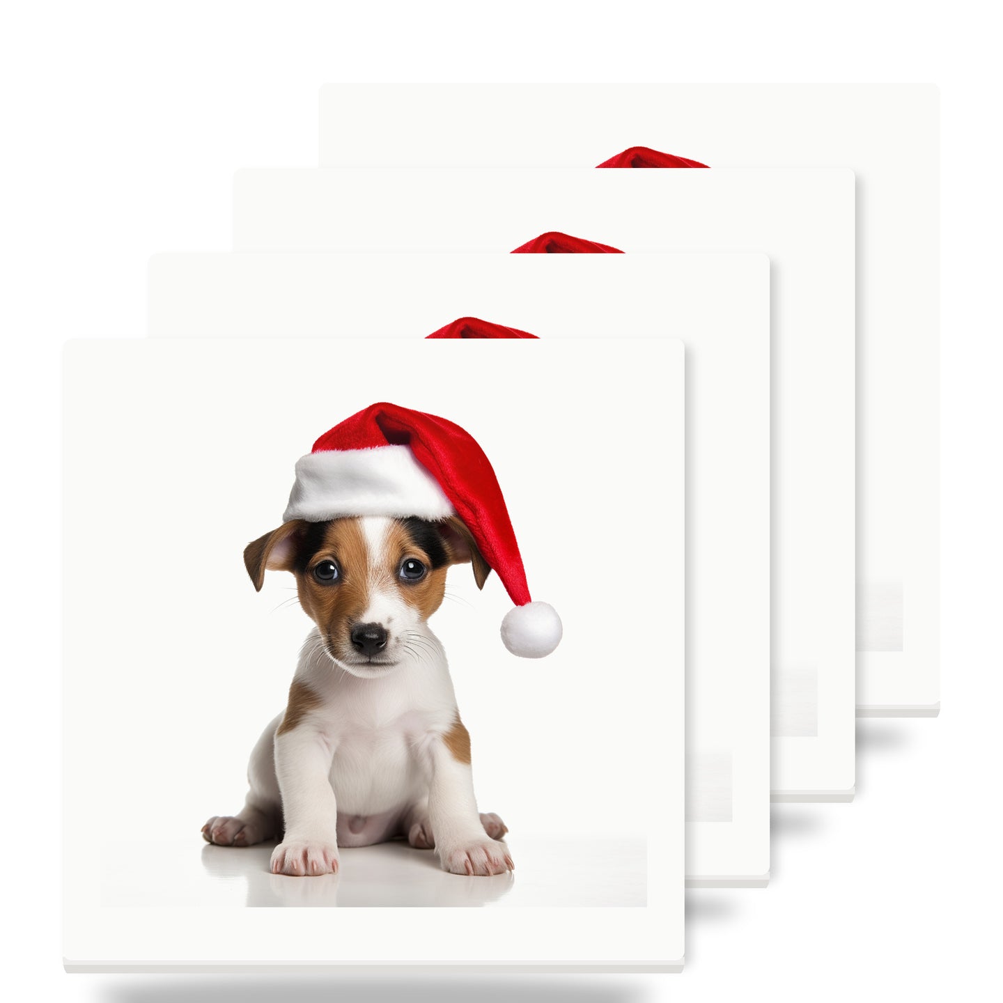 Smooth Fox Terrier Puppy ceramic coasters set of 4