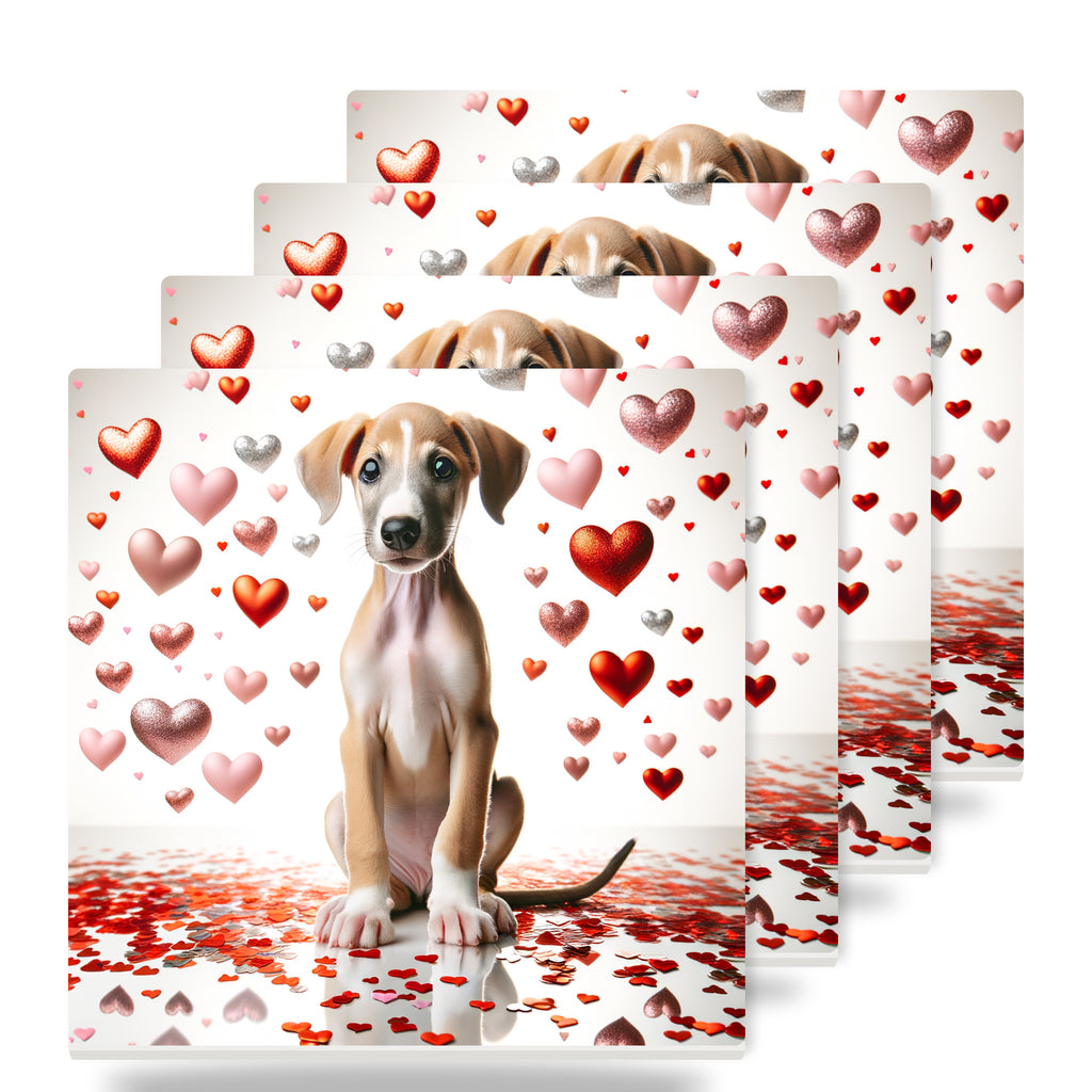 Whippet ceramic coasters set of 4