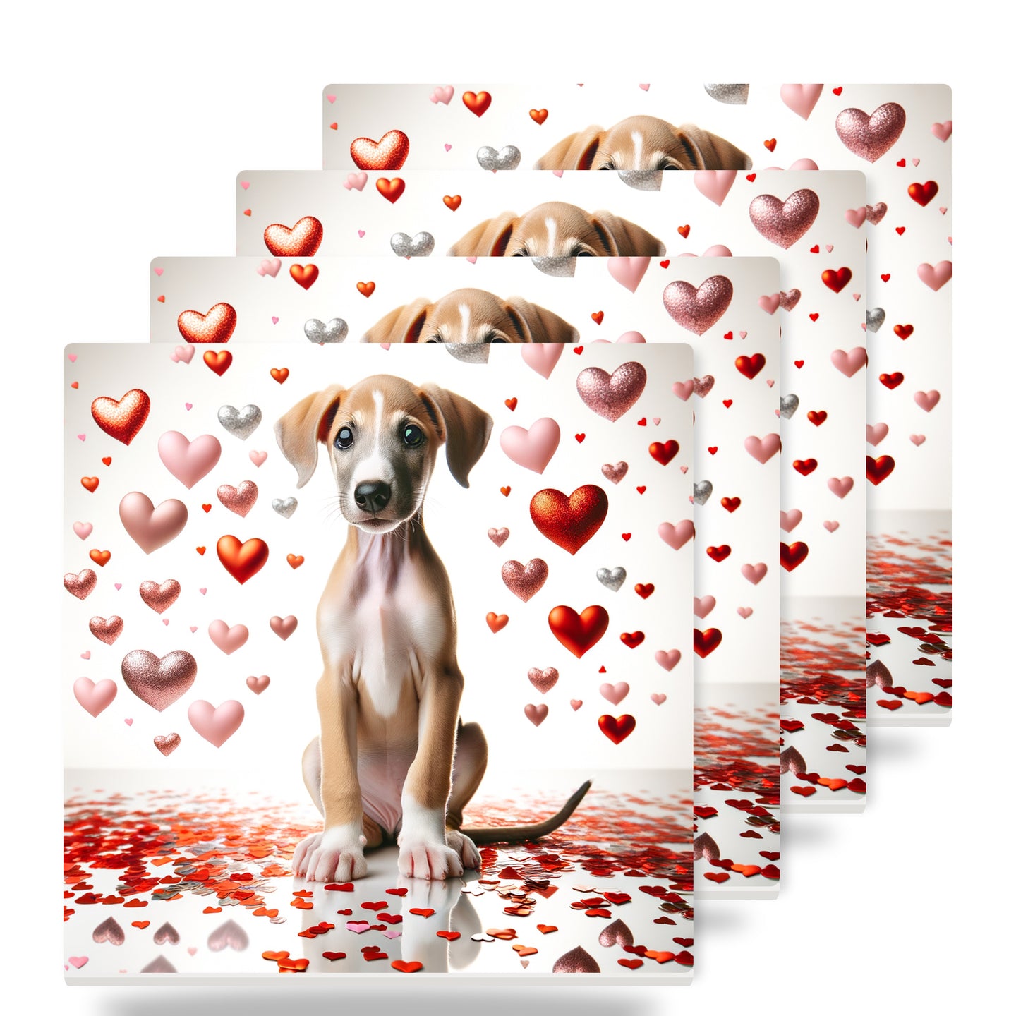 Whippet ceramic coasters set of 4