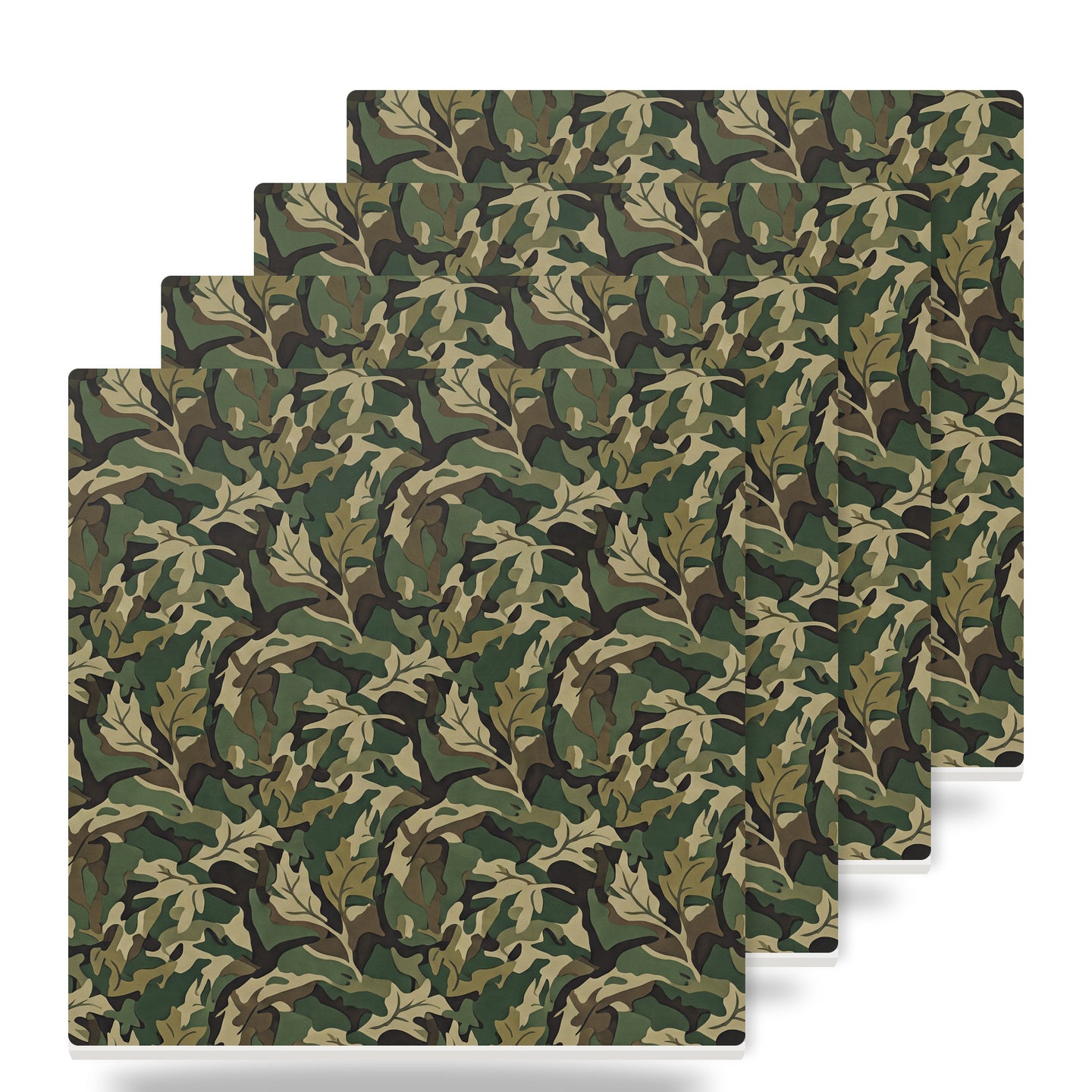 Green Camo ceramic coasters set of 4