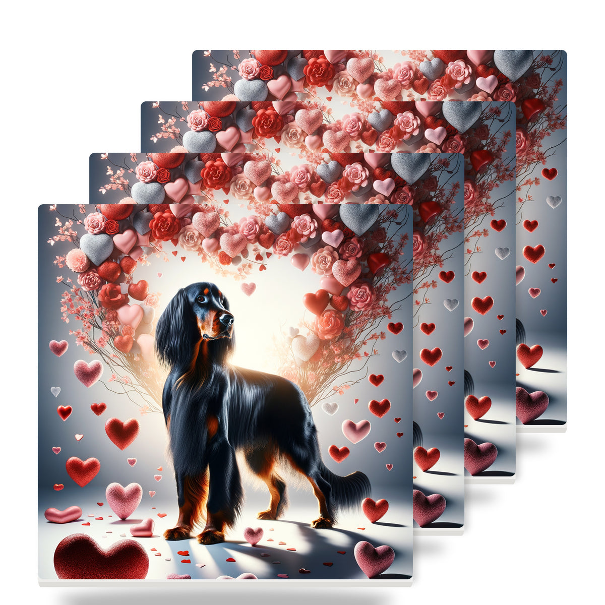 Gordon Setter ceramic coasters set of 4