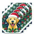 Labrador Retriever Christmas Ornament Art ceramic coasters set of 4