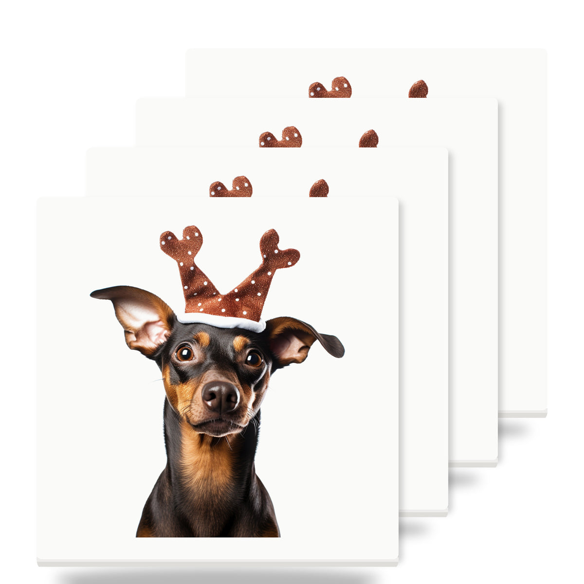 German Pinscher ceramic coasters set of 4