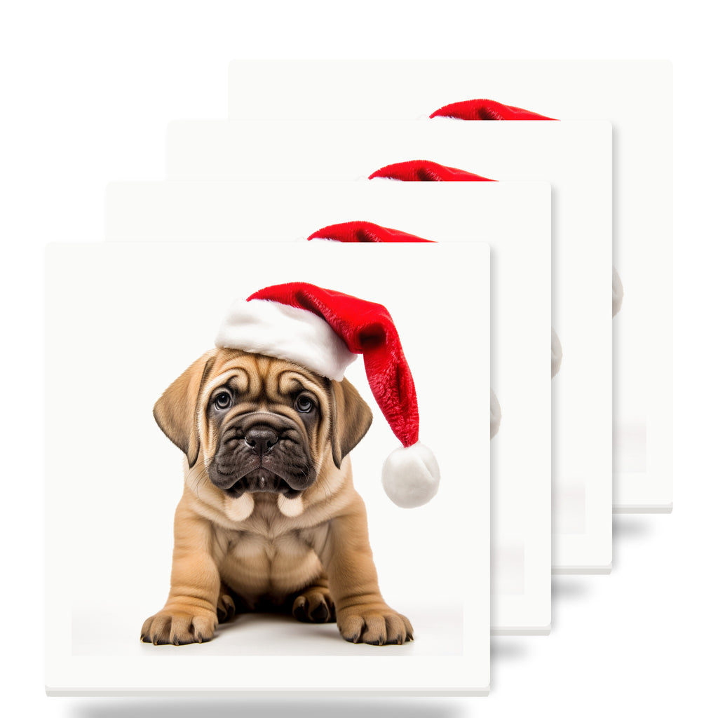 Mastiff Puppy ceramic coasters set of 4