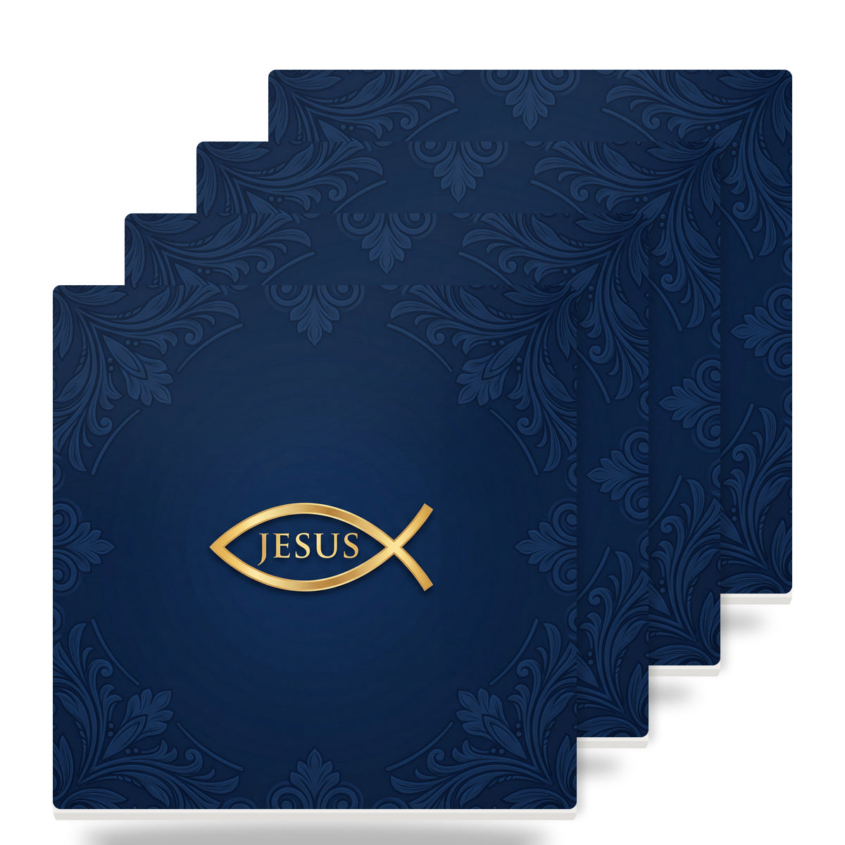 Ichthys Fish ceramic coasters set of 4