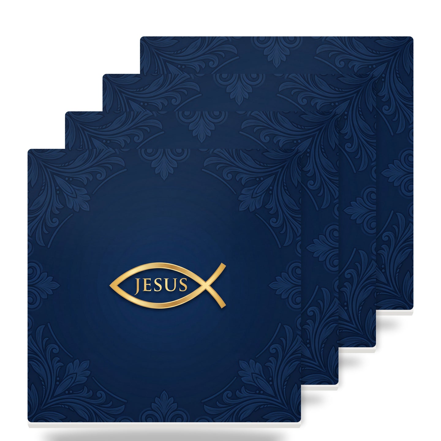 Ichthys Fish ceramic coasters set of 4
