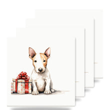 Miniature Bull Terrier Puppy Drawing ceramic coasters set of 4