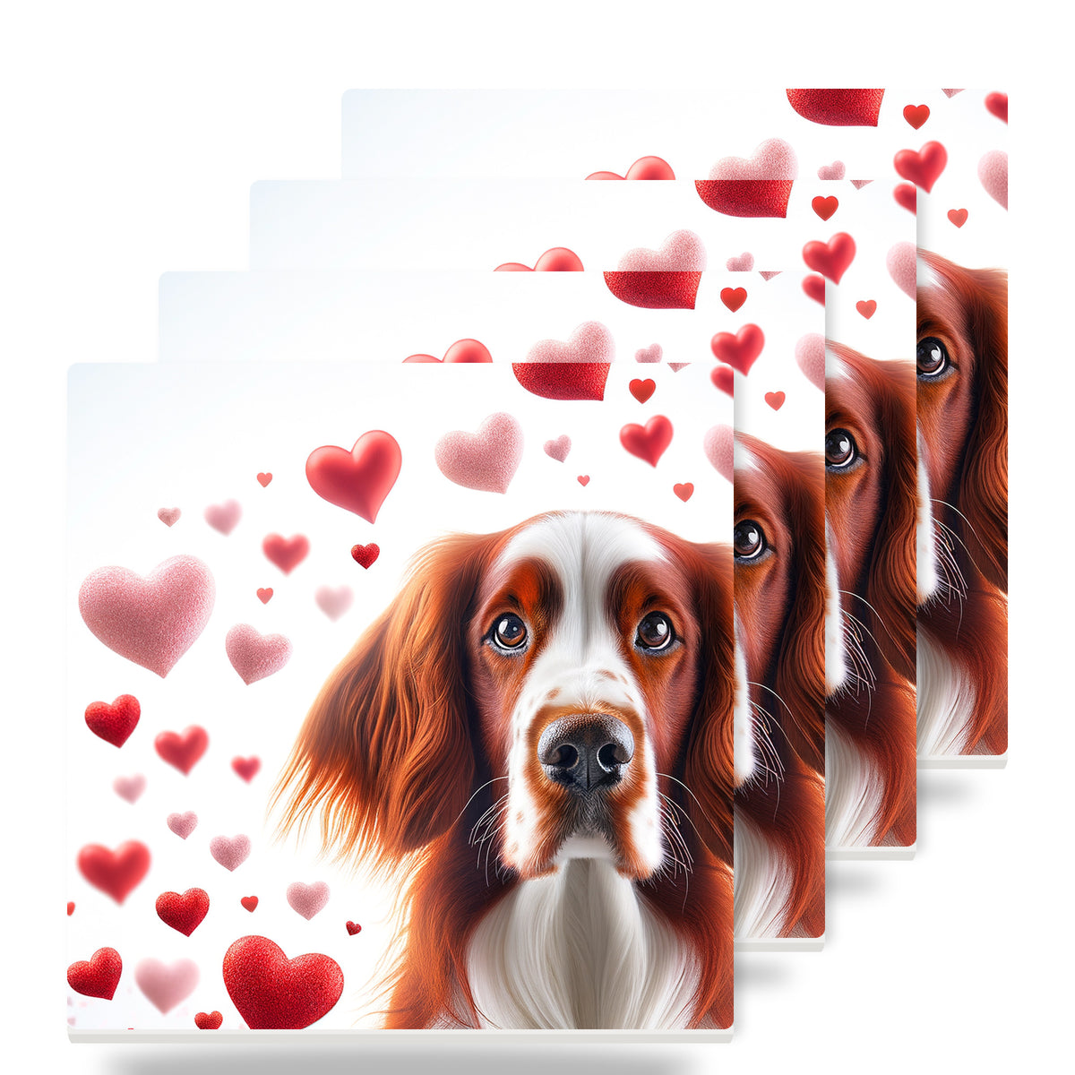 Welsh Springer Spaniel ceramic coasters set of 4