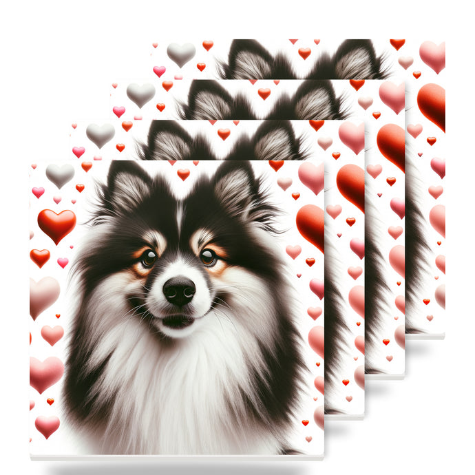 Finnish Lapphund ceramic coasters set of 4