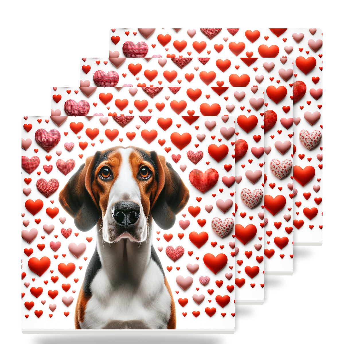 Beagle ceramic coasters set of 4