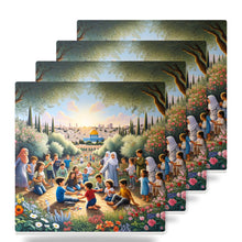 Jerusalem Peace Garden ceramic coasters set of 4