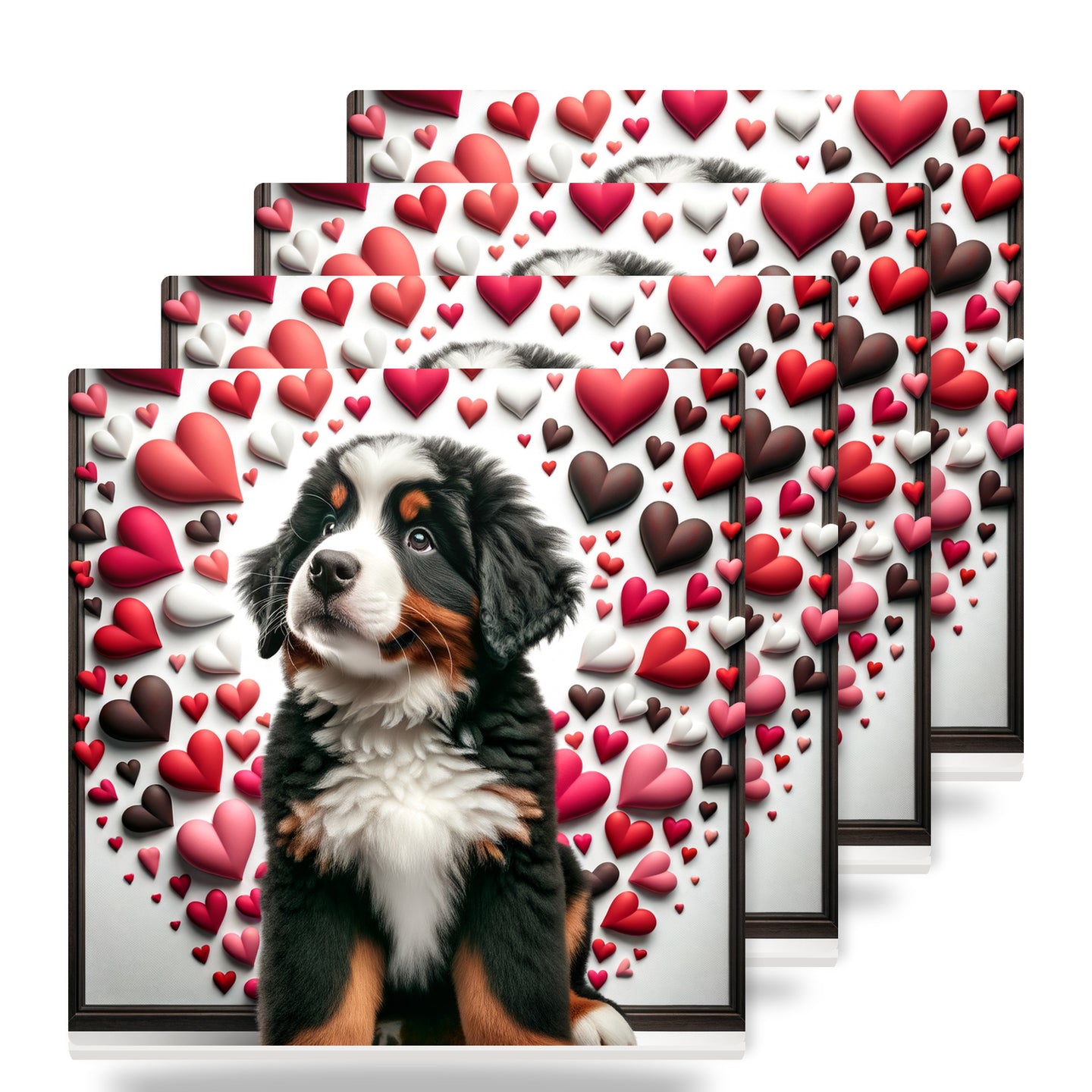 Bernese Mountain Dog ceramic coasters set of 4