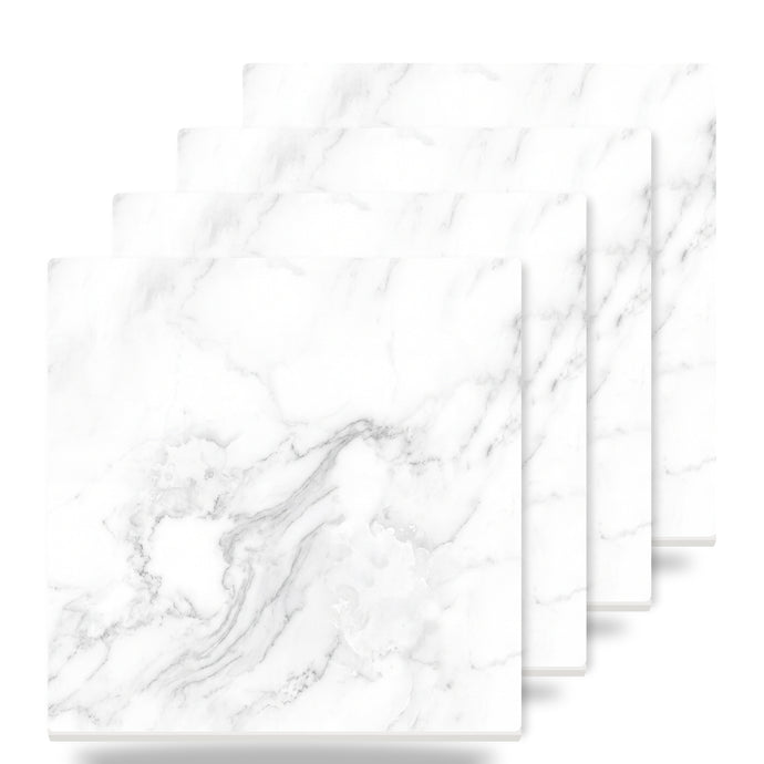 White Marble ceramic coasters set of 4