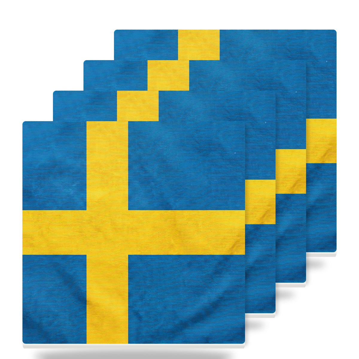 Sweden Flag Pride ceramic coasters set of 4