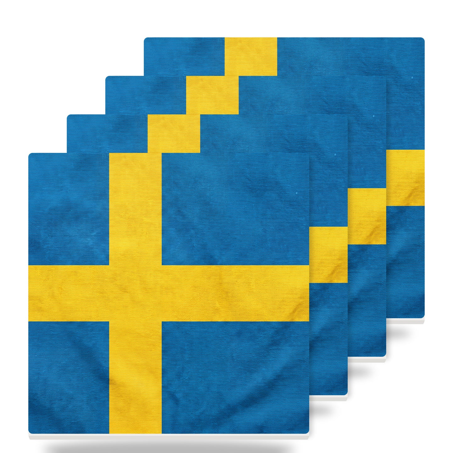 Sweden Flag Pride ceramic coasters set of 4