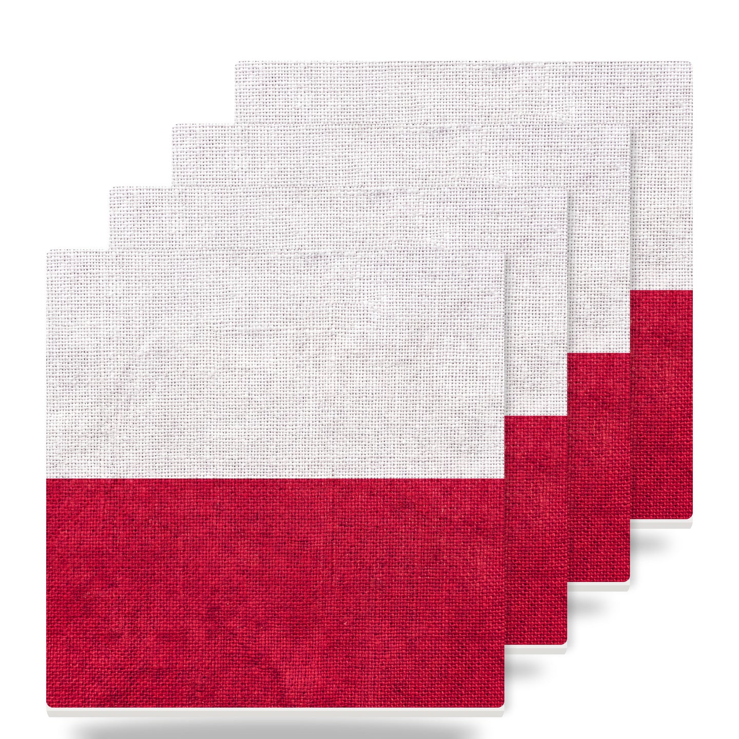 Poland Flag Pride ceramic coasters set of 4