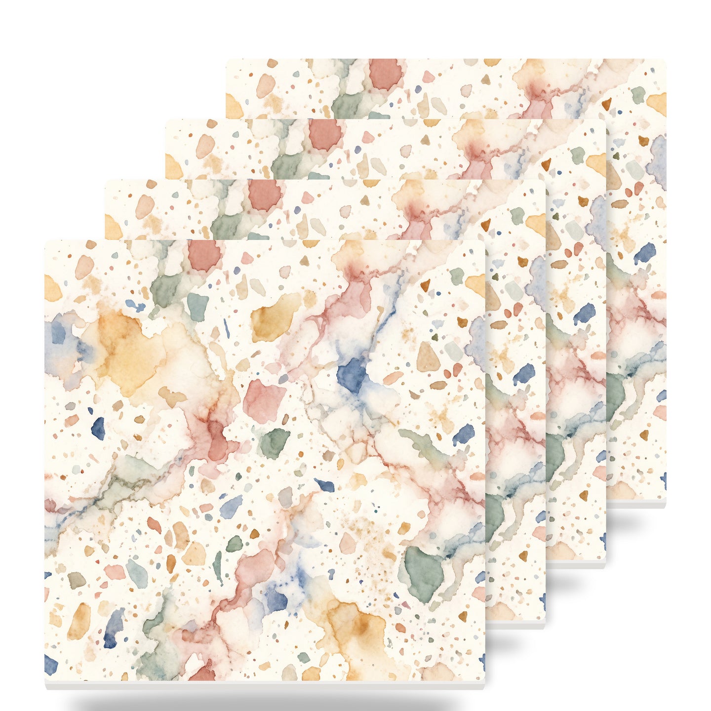 Terrazzo ceramic coasters set of 4