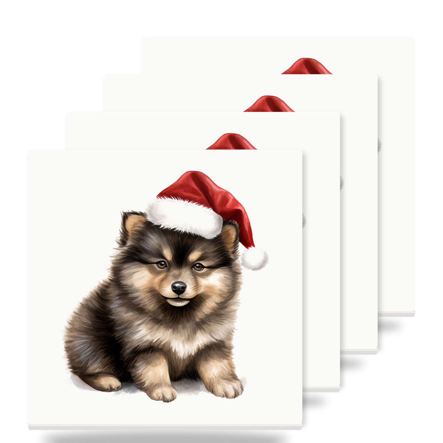 Finnish Lapphund Puppy Drawing ceramic coasters set of 4