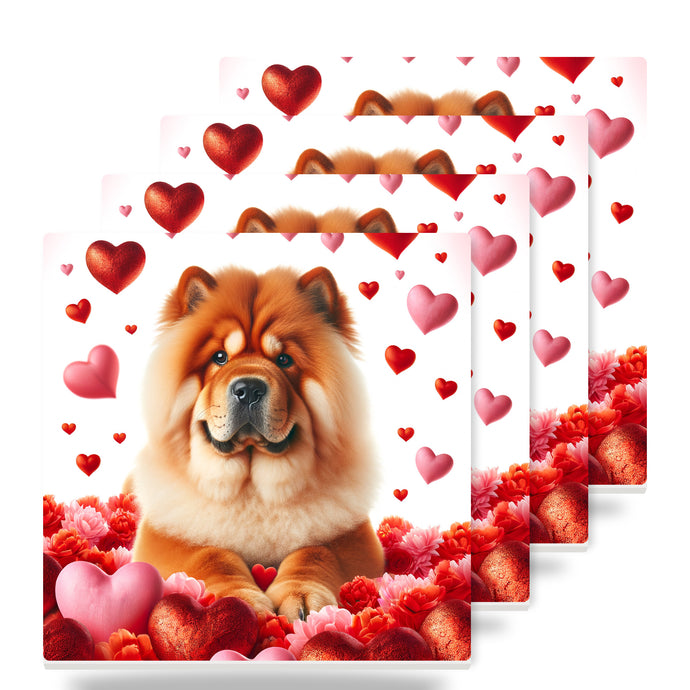 Chow Chow ceramic coasters set of 4