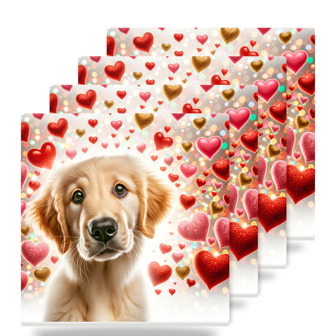 Golden Retriever ceramic coasters set of 4