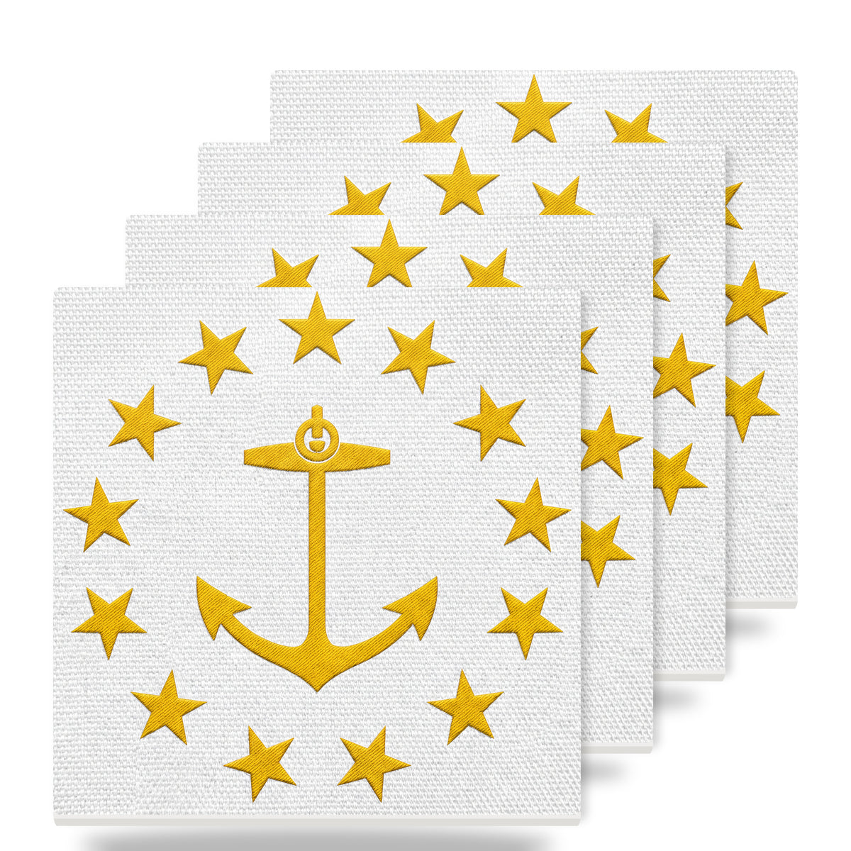 Rhode Island State Flag ceramic coasters set of 4