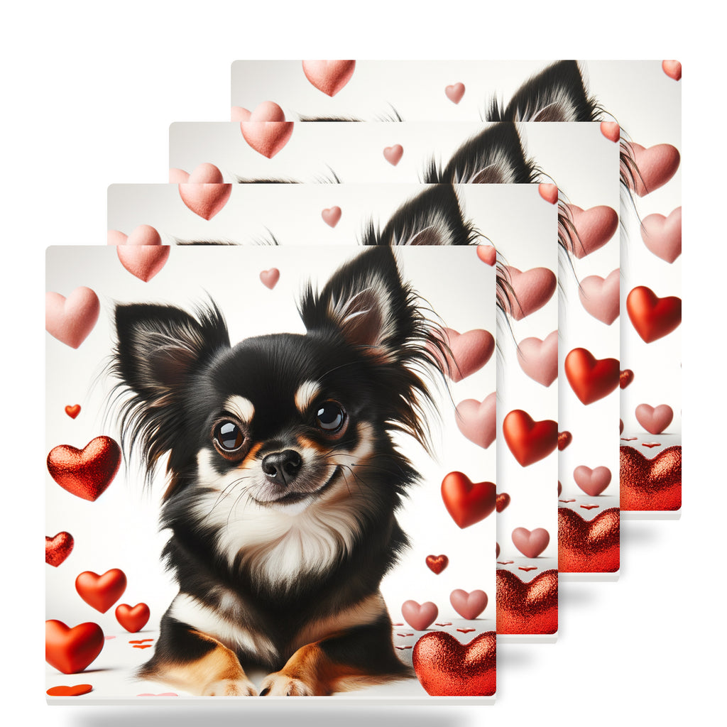 Chihuahua ceramic coasters set of 4