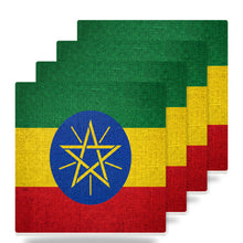 Ethiopia Flag Pride ceramic coasters set of 4