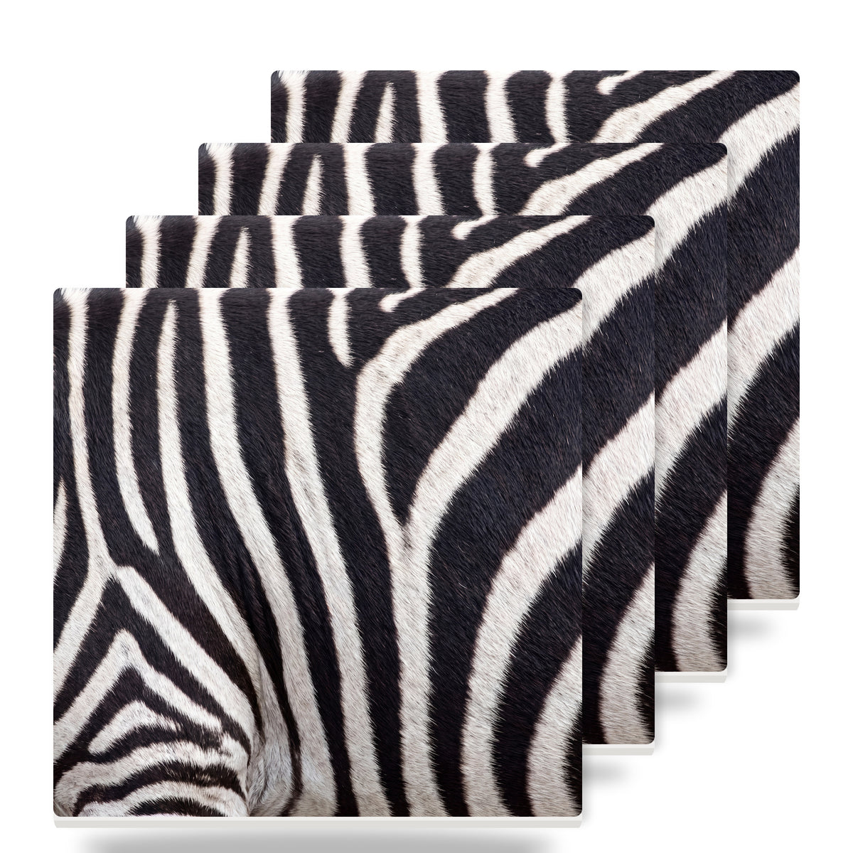 Zebra Stripe ceramic coasters set of 4