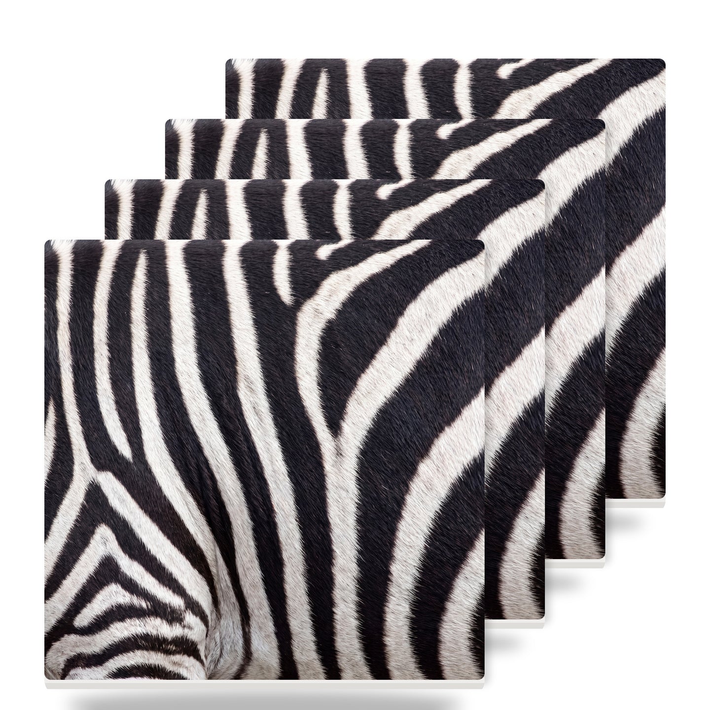 Zebra Stripe ceramic coasters set of 4