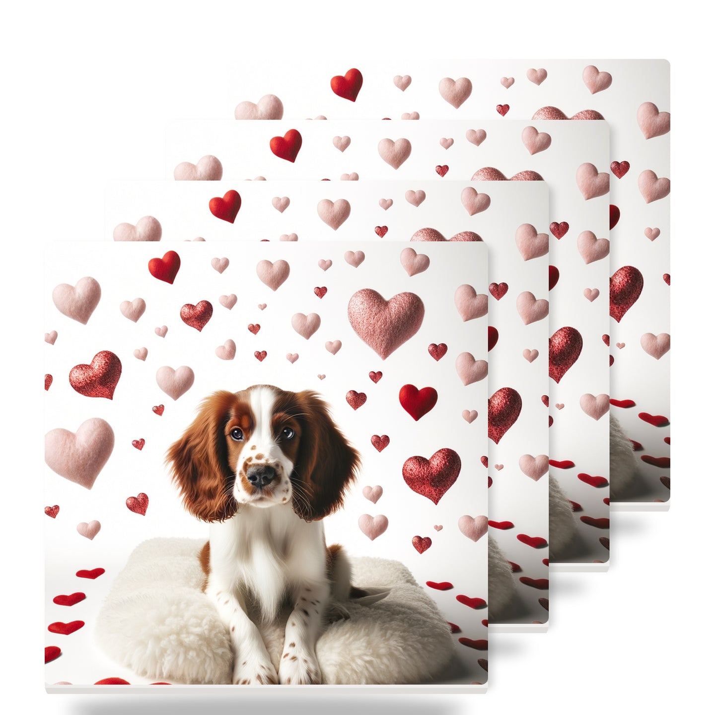 Welsh Springer Spaniel ceramic coasters set of 4