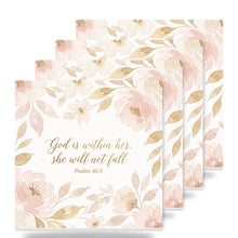 God Is Within Her ceramic coasters set of 4