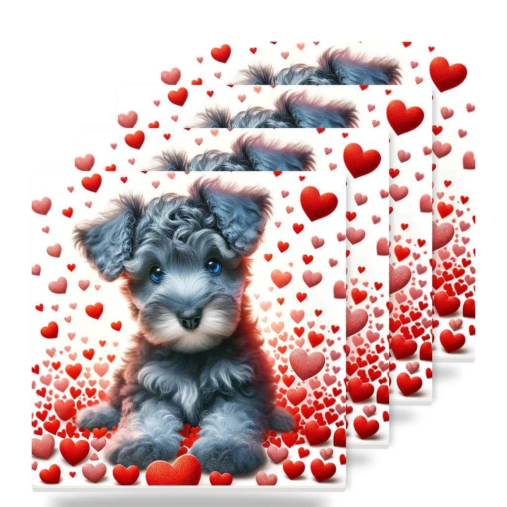 Miniature Schnauzer ceramic coasters set of 4
