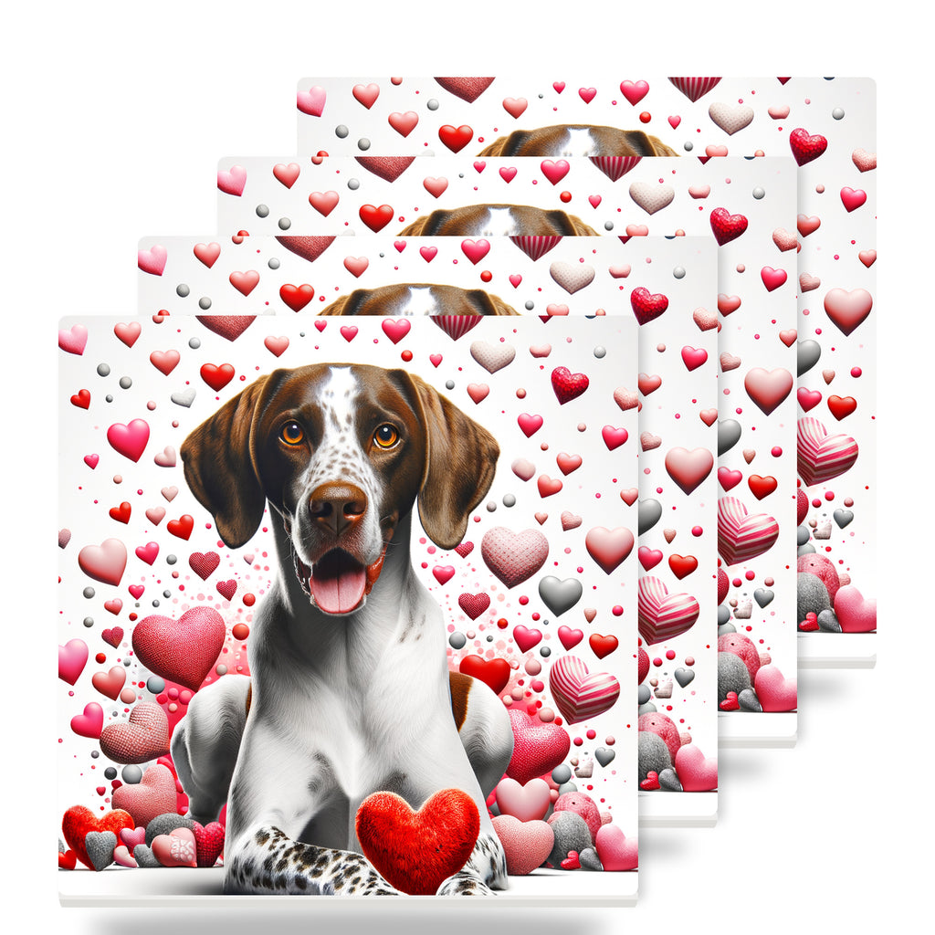German Shorthaired Pointer ceramic coasters set of 4