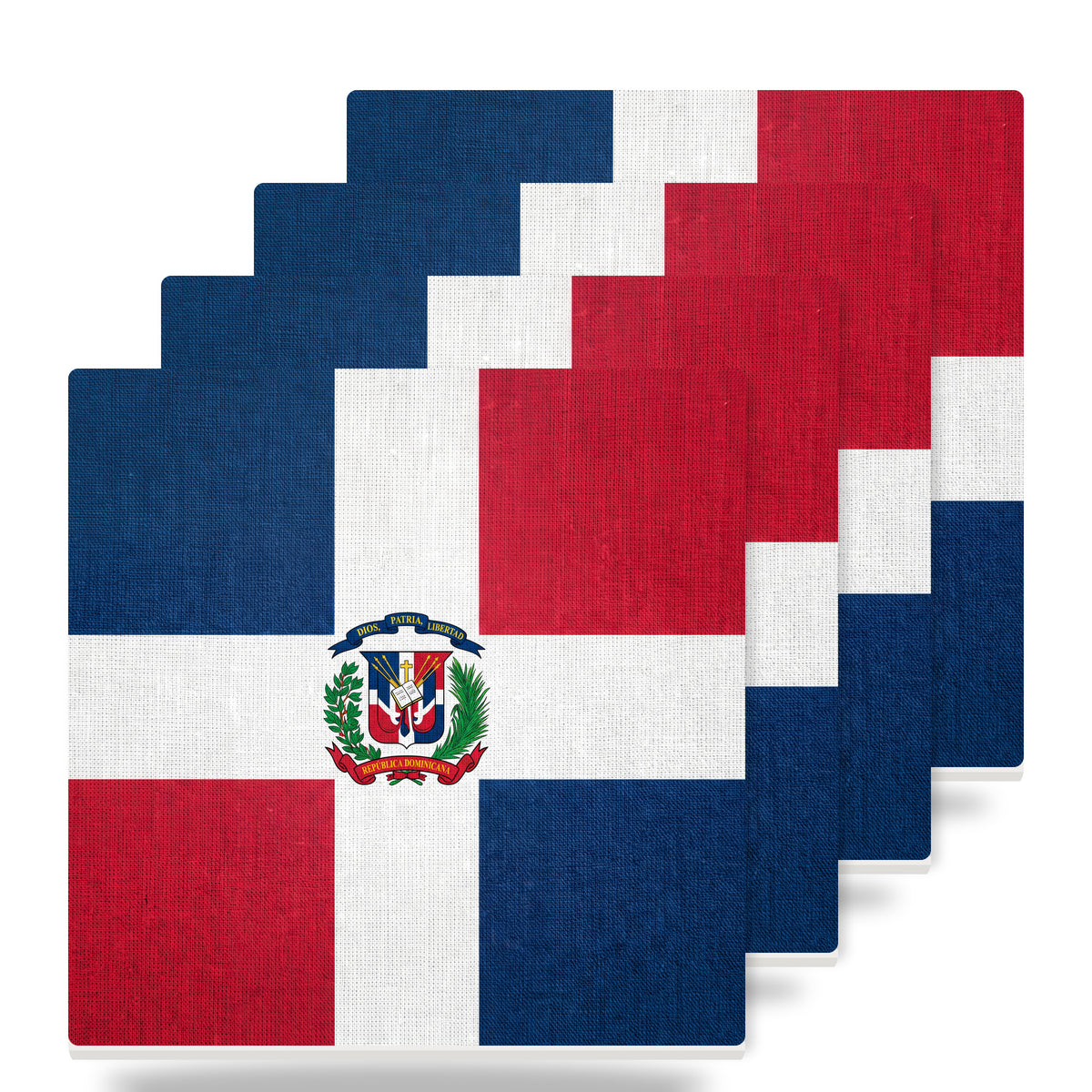 Dominican Republic Flag Pride ceramic coasters set of 4