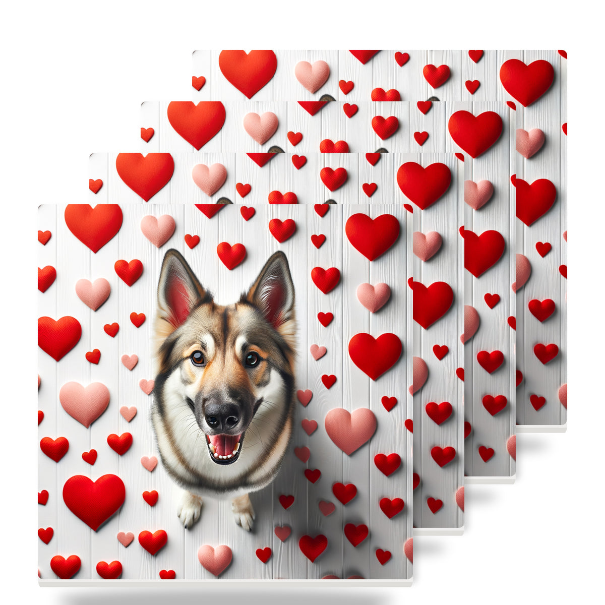 German Shepherd Dog ceramic coasters set of 4