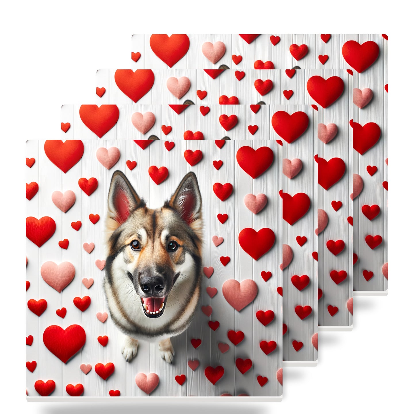 German Shepherd Dog ceramic coasters set of 4
