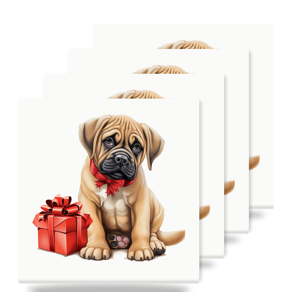 Boerboel Puppy Drawing ceramic coasters set of 4