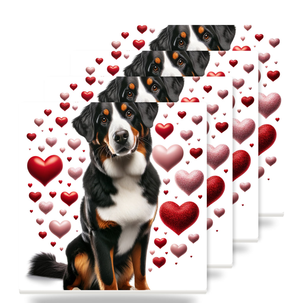 Bernese Mountain Dog ceramic coasters set of 4