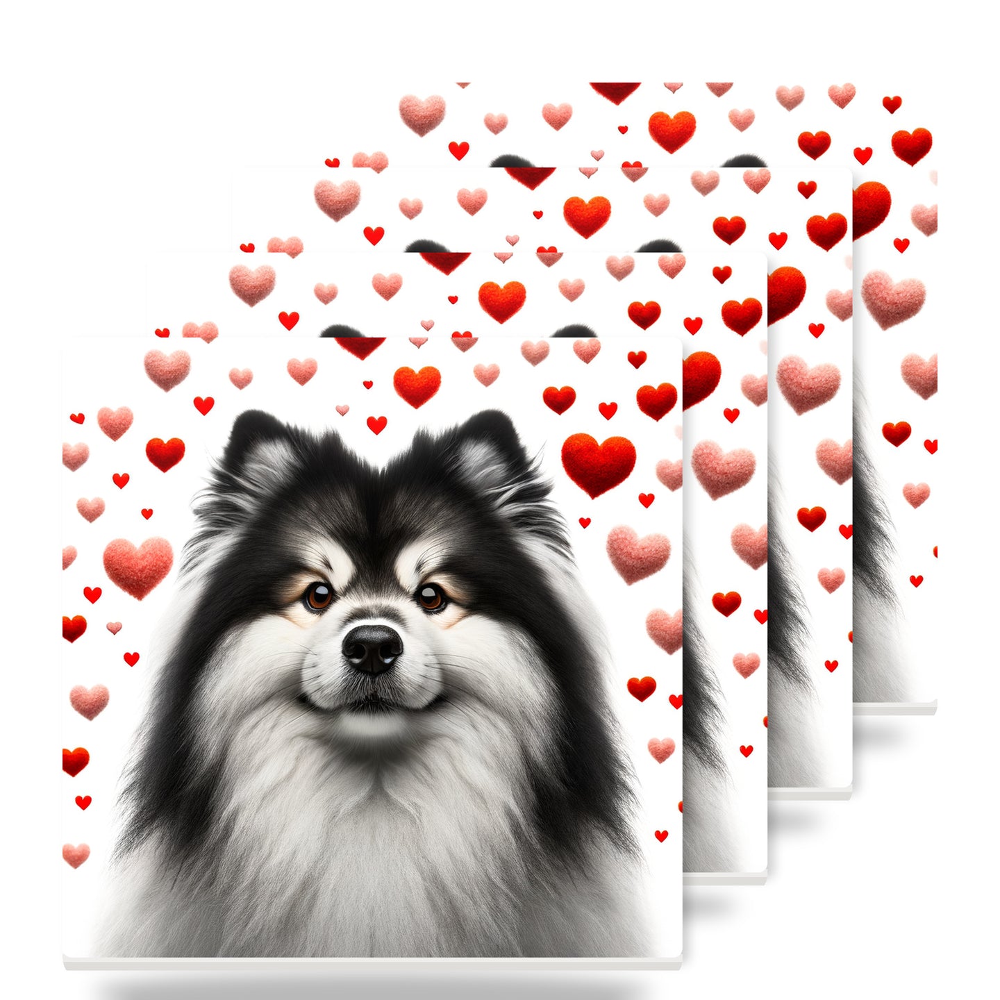 Finnish Lapphund ceramic coasters set of 4