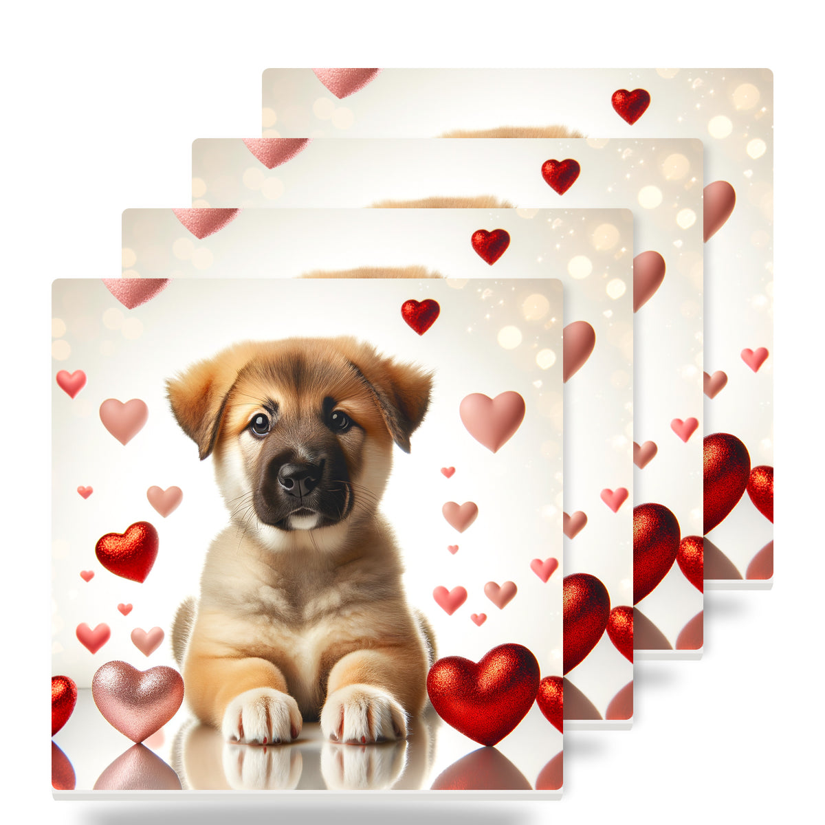 German Shepherd Dog ceramic coasters set of 4