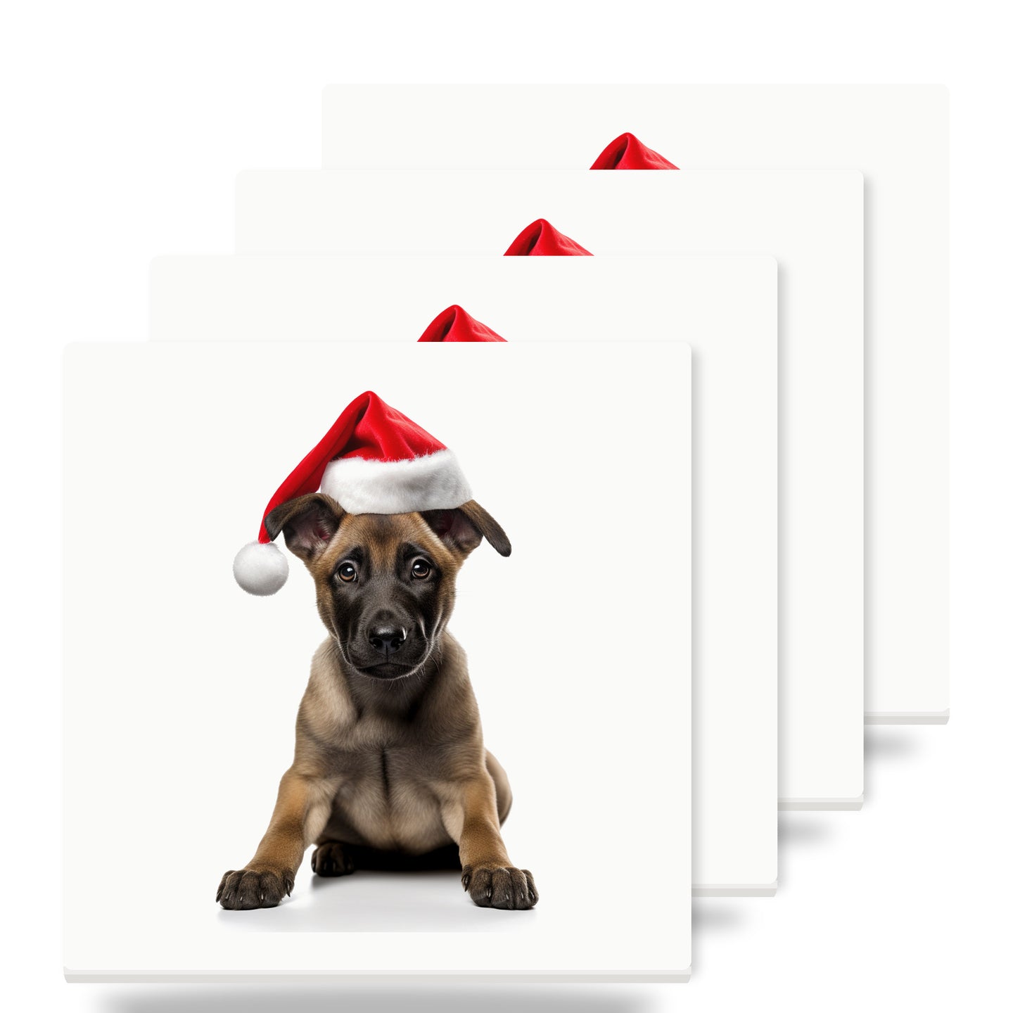 Belgian Malinois Puppy ceramic coasters set of 4