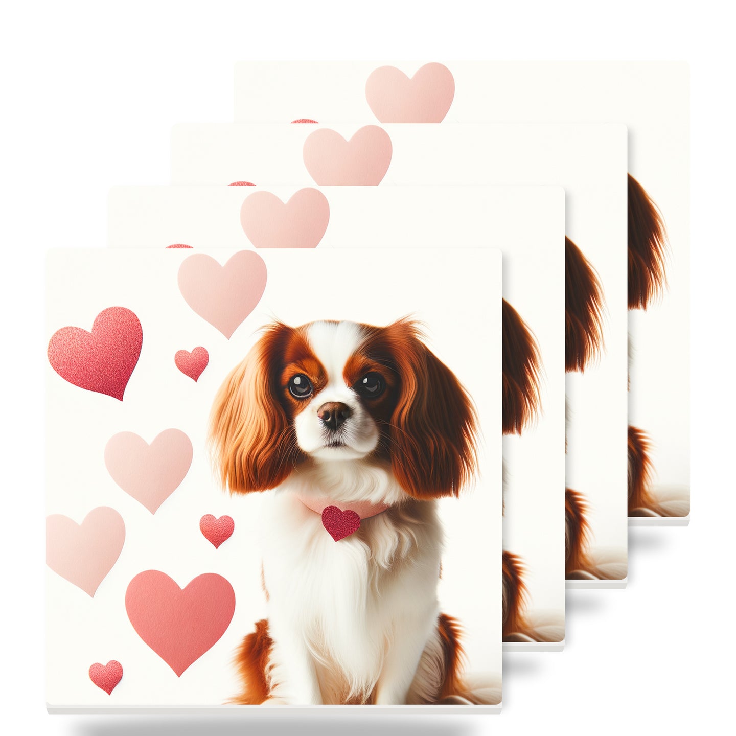 Cavalier King Charles Spaniel ceramic coasters set of 4