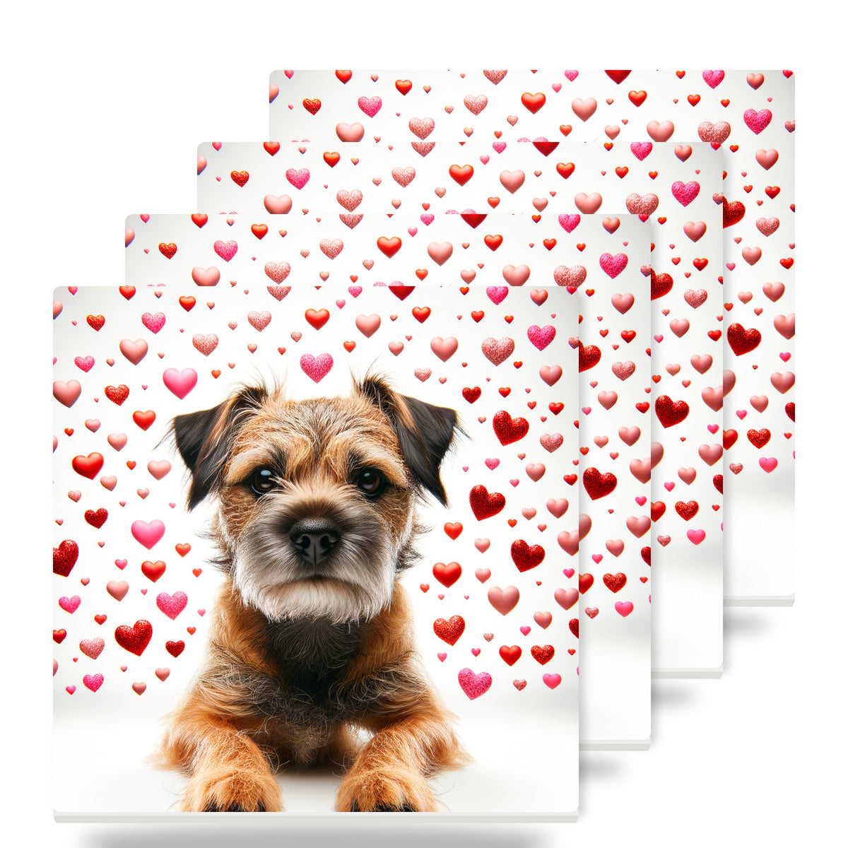 Border Terrier ceramic coasters set of 4